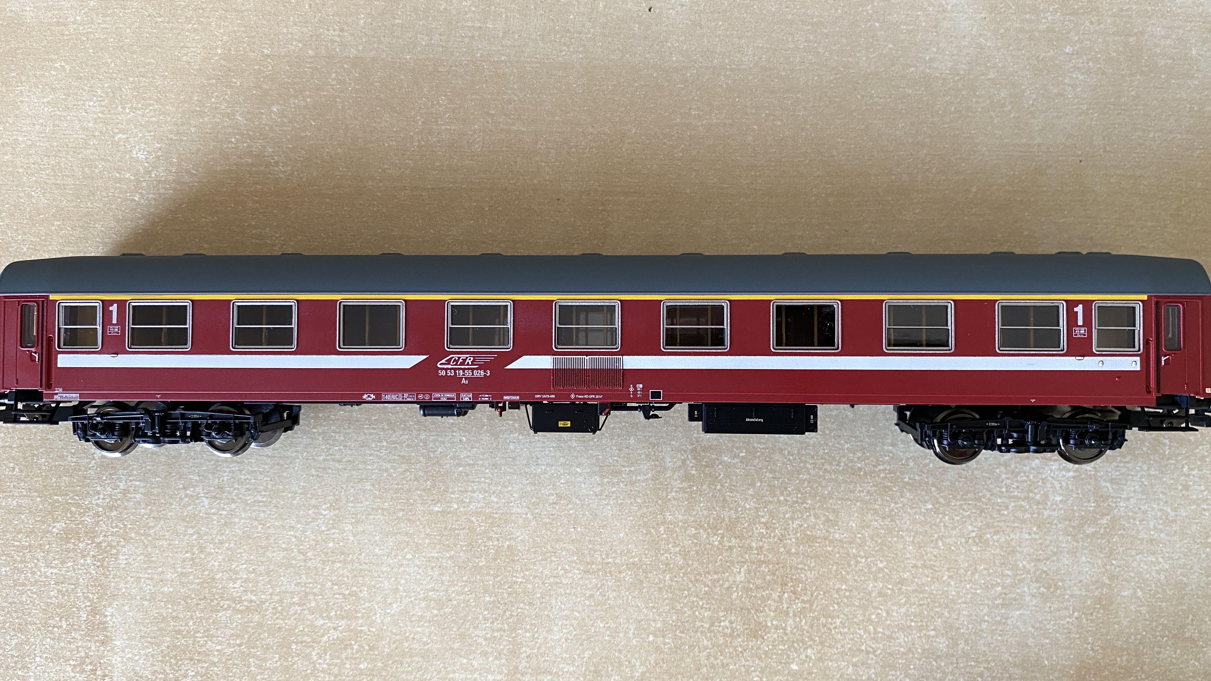 Vagon de calatori clasa I 19-55 tip A9 CFR Calatori serie limitata conversie Trains Addicted