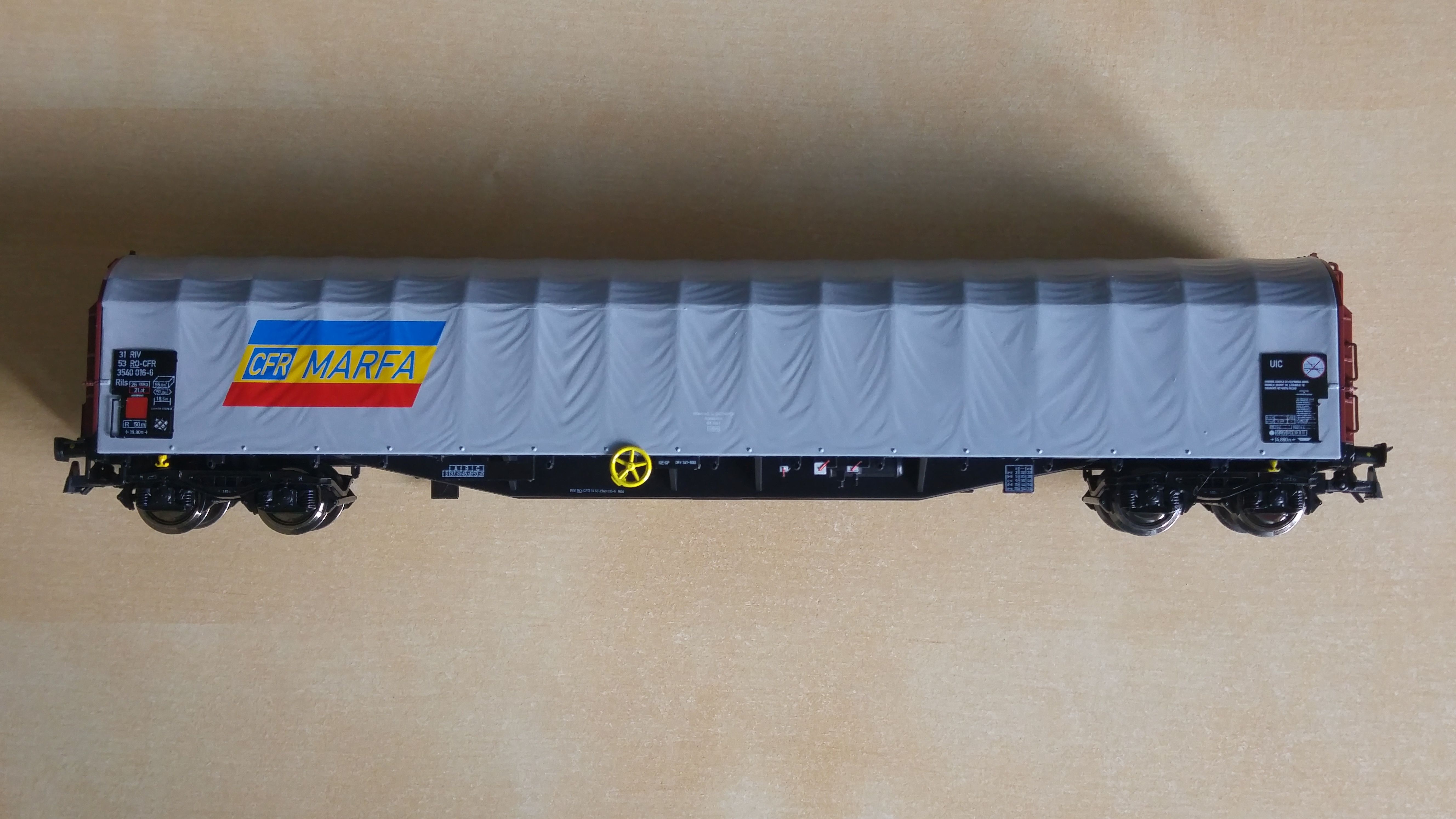 Vagon de marfa cu prelata tip Rils CFR Marfa conversie Trains Addicted